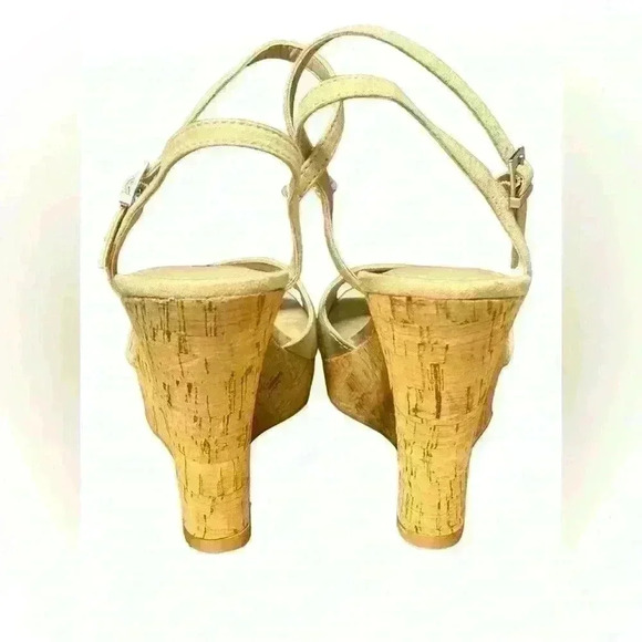 Charles David Lambert tan cork wedge sandals size 11 NEW - Picture 4 of 5